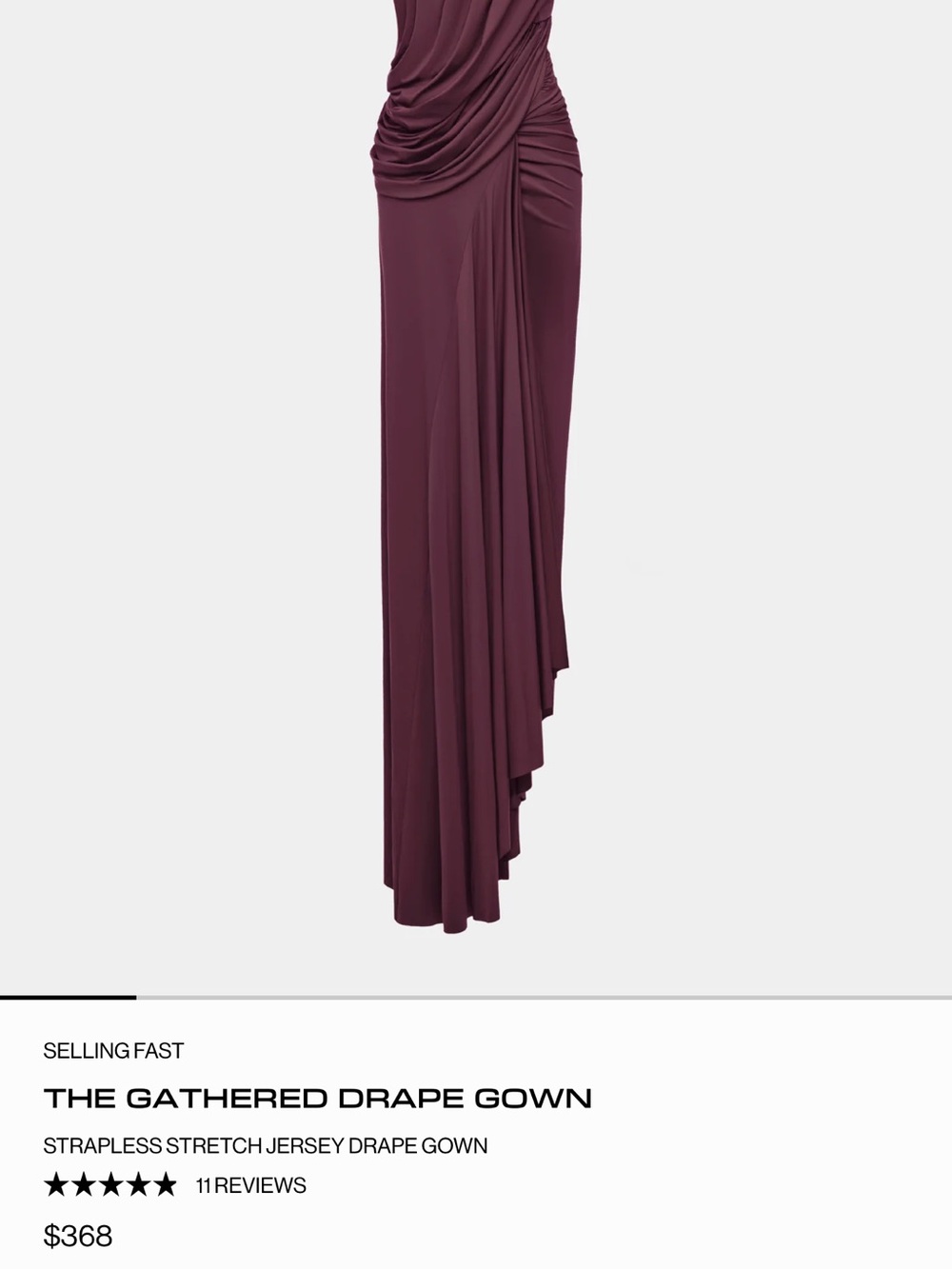 The Gathered Drape High-Low Skirt — Burgundy